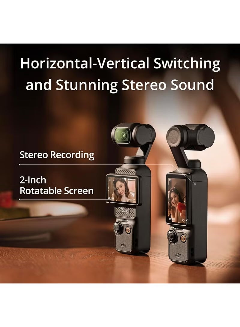DJI  Osmo Pocket 3 Standard Vlogging Camera with 1'' CMOS & 4K/120fps Video, 3-Axis Stabilization, Fast Focusing, Face/Object Tracking, 2" Rotatable Touchscreen - Image 3